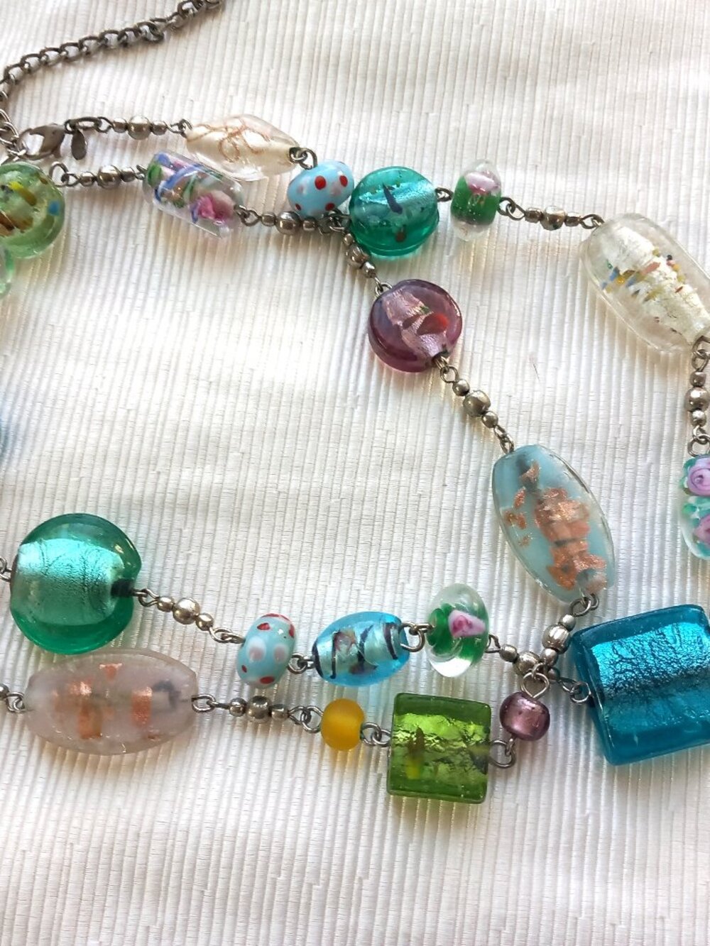 Vintage Premier Design Multi Colored Glass Bead Necklace
